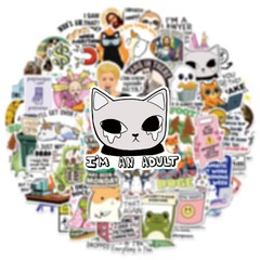 50pcs Funny Snarky Stickers Bulk,Prank Meme Sticker for Kids Teens Adults, Sn…