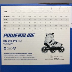 powerslide hc evo pro 110 carbon fiber inline skates – size 10 men us