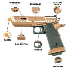 Airsoft Pistol GBB Gas Blowback Semi Auto – SRC Sahara Viper 300 FPS W/ 30 Round