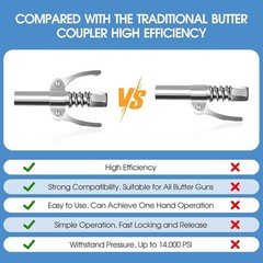 Efficient Lock N Lube Grease Coupler – Quick Lock Release, 12K PSI Durability