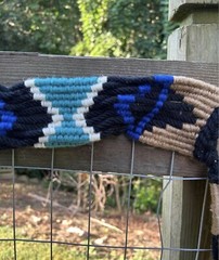 Blue And Black Multi String Mohair WOOL Western Breast Collar Horse Size Tack