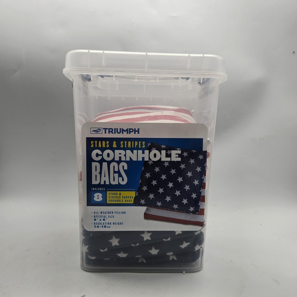 8 Pk Cornhole Bags Patriotic Stars & Stripes Triumph Sports Regulation Size