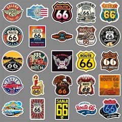 Mix 10/50 PC US American Route 66 Graffiti Luggage Notebook Sticker-No Duplicate