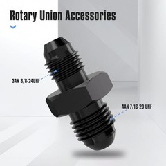 AN4 Male Thread to AN3 Flare Straight Fitting, Aluminum Alloy Black, AN4 to AN3