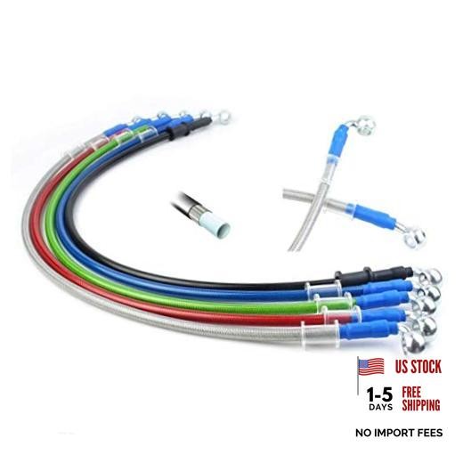 400-2400mm AN3 1/8inch 28 90 Degree M10 Motorcycle Hydraulic Brake 2000mm Blue