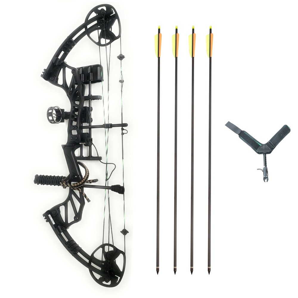 SAS Feud X 30-70 Lbs 19-31″ Compound Bow Pro Package 300+FPS Black – Open Box