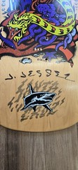 Santa Cruz Jason Jessee Neptune Signed Purple Skateboard Deck Sungod Shark Tail