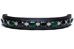 Browband People On Horses – Fresian – Black Leather – 1 3/4″ Endloop (3) 16″