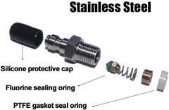 8Mm Fill Nipple Male Quick Disconnect Valve with One Way Foster M10*1 Thread