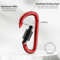 8 Pack 3In Locking Carabiners D Ring Clips Spring Snap Hook for Camping Fishing