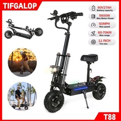 Electric Scooter for Adult 5600W Dual Motor 50MPH 60V 27AH Folding Fast Escooter