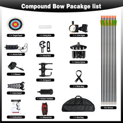 Youth Compound Bow Set 15-45 Lbs for Teens and Beginner, Package with Archery Hu