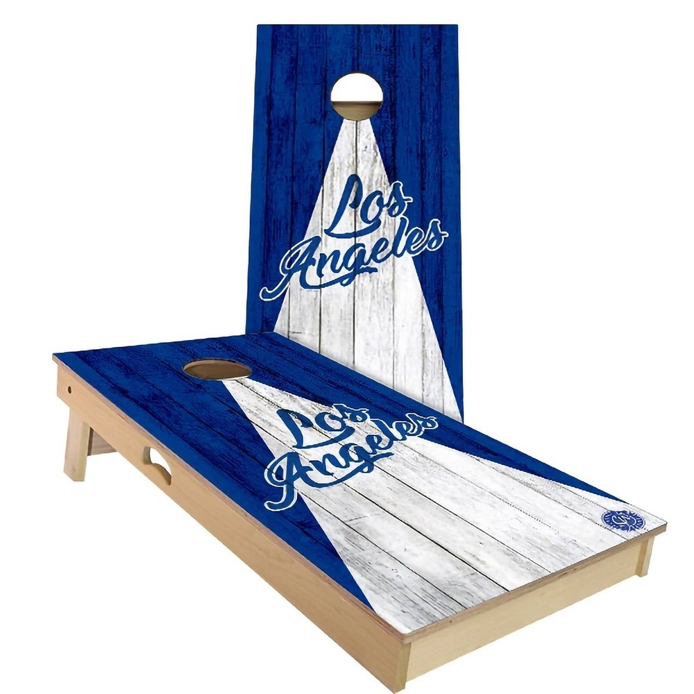 Baseball Cornhole Boards Skip’s Garage LA Tailgate Game Poplar Wood Set