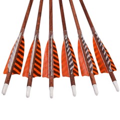 12pcs 30″Archery Carbon Arrows Spine400 Turkey Feather Traditional Bow Shooting