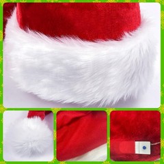 LED Light Up Christmas Santa Hat for Adult Women Men Holiday Xmas Headwear wi…