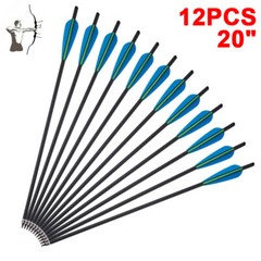 12Pcs 17″/20″/22″ Carbon Arrows OD 8.8mm Crossbow Bolts or Quiver Target Hunting