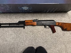 LCT RPK Electric Airsoft Rifle Wood Stock w/ Drum Mag, Orange Tip