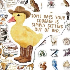 30Pcs Random Cute Inspirational Animal Positive Quote Cartoon Waterproof Sticker
