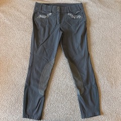 Ariat Pro Series Olympia Equestrian Breeches Womens 30×25 Grey Knee Patch
