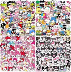 200Pcs Stickers Pack Cartoon Anime Cinnamoroll Hello Kitty My Melody Kuromi us