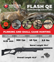 Hatsan Flash QE QuietEnergy .25 Caliber PCP Bolt Action Air Rifle HGFlash-25QE