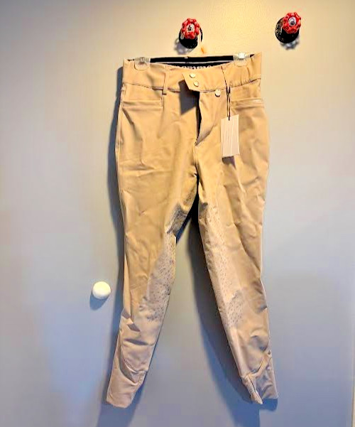Pomme Equestrian Womens Full Seat Nellie Bling Breech in Beige Large