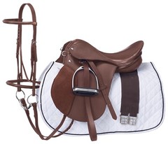17″ All Purpose English Saddle Package – Leather – Black – Brown – Chestnut