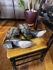 Dan Post Milwaukee Black Leather Western Cowboy Boots Gray Stitched, US 10.5