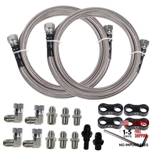 6AN 70″ Transmission Fluid Oil 70″ Transmission Fluid Oil Cooler Hose&Clamp