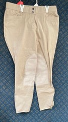ROYAL HIGHNESS Ladies *BREECHES *Size 34L Tan *VGC Front Zip Cotton Blend