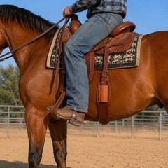 Horse Western Basketweave Tooled Leather Rear Flank Saddle Cinch Billets 9780