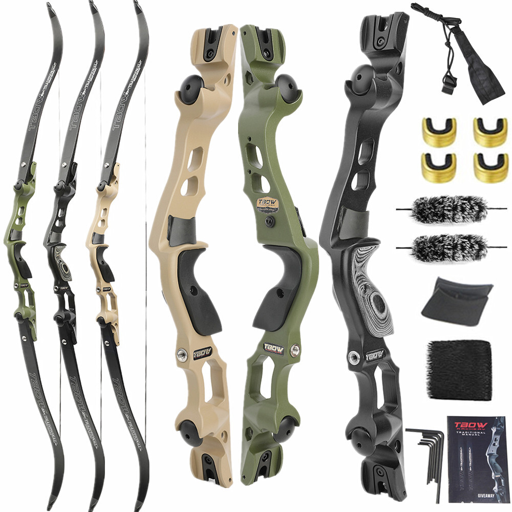 63″ Archery ILF Takedown Recurve Bow 30-60lbs 19″ Riser Hunting Shoot IBO 210FPS