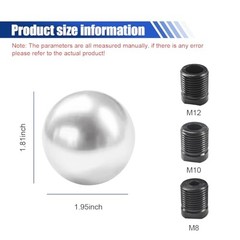 Car Round Ball Gear Shift Knob, Aluminum Alloy Gear Shift Stick Head for Silver