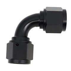 Female to Female Swivel Coupler Fitting Adapter Aluminum Black 8AN 90 Degree