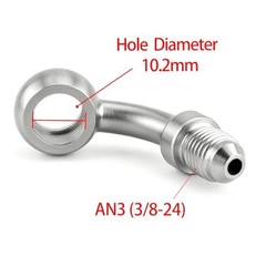3AN Male to 10.2mm 3/8″ Banjo 45 Degree Stainless Steel Brake 45 Deg-3AN ID10.2