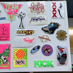 vtg 80’s 90’s Surf Skate Snowboard stickers LOT, Toxic, Spitfire, warp etc