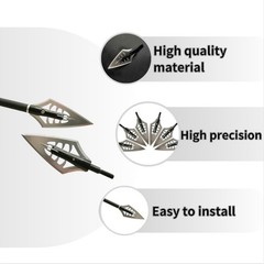 6X Archery Blade Broadhead Box 144Gr Hunting Arrowheads Screw-In Tip Point Shoot
