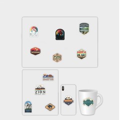 100 Pieces National Park Waterproof Vinyl Travel Sticker Decals, Outdoor Adventu