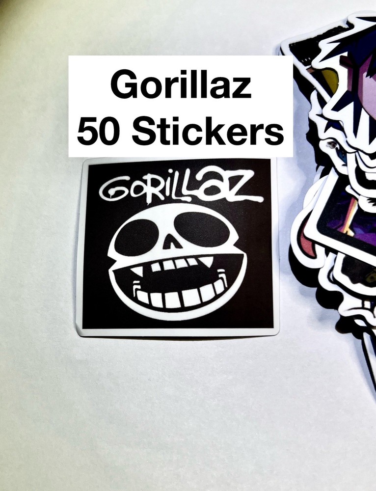 50 Piece Mix Lot 2” Gorillaz Stickers, Music, Band, Locker Phone *Free Ship*