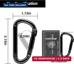 Carabiner Clip, 860lbs, 3″ Iron Heavy Duty Carabiner, D Shape Hook Hammocks,….