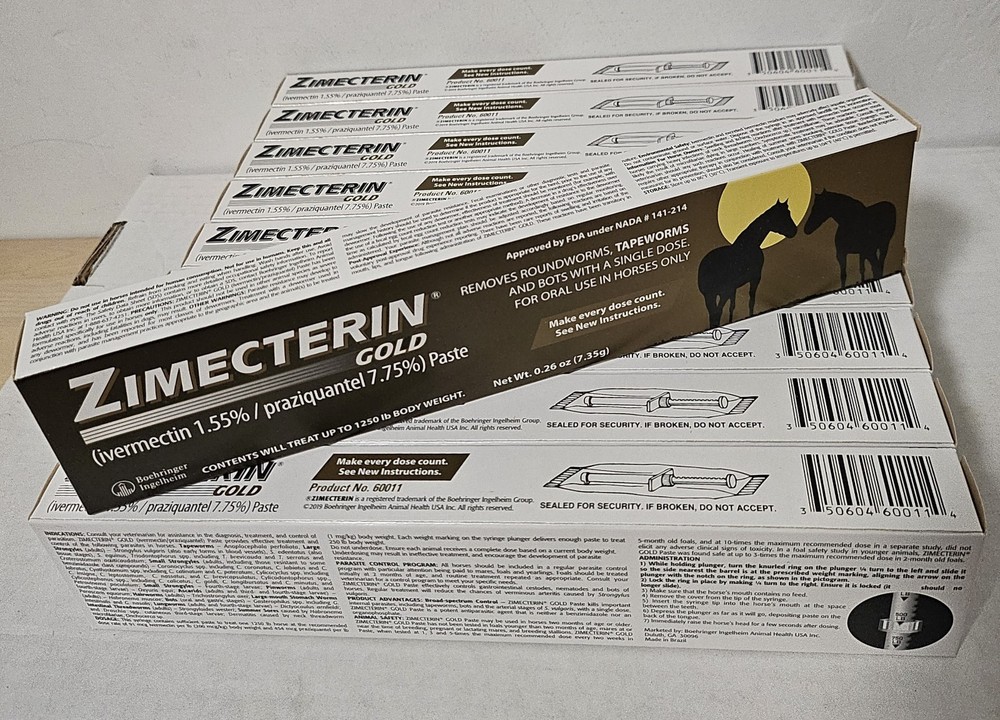 Zimecterin Gold Paste for Horses Equine Oral Use (10 Boxes) [12/2027]