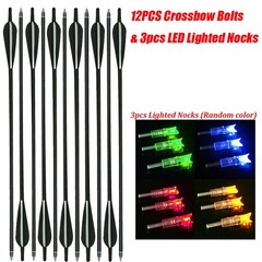 20″ Crossbow Bolts Arrows OD 8.8mm &/OR Hunting Broadheads &/OR LED Lighted Nock
