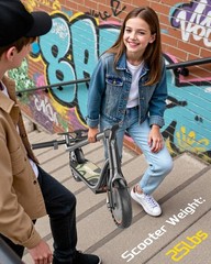 Sigravy B1 Teens electric scooter 350W 19MPH with app Flat-Free Tires 25lb Light