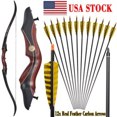 60″ Takedown Recurve Bow 25-50lbs Right Hand Bow Archery Outdoor Hunting Target