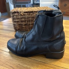 Ariat Women’s Heritage Zip Paddock Boots Black Leather Equestrian Riding 4