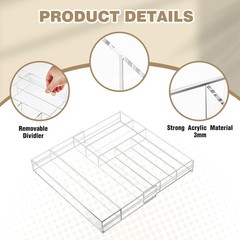 Briwooody 1 Pcs Acrylic Desk Drawer Organizer 9» up to 18» x 15» x 2.1» E…