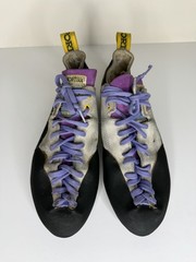 Vintage La Sportiva Rock Climbing Shoes Women’s 41.5 Gray Purple Lace Up Italy