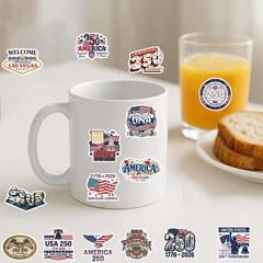 50-200Pcs 250th Anniversary Sticker USA 250 Years of Freedom Anniversary