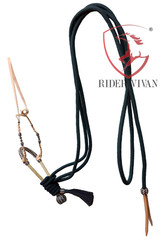 40 Plaits Bosal Set,Horse Bosal Set 12″,Rawhide Bosal Set With Nylon Mecate Rein