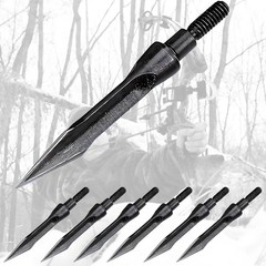 12Pcs Archery Arrows Broadheads 125 Grain Hunting Compound Bow Screw-in Tips
